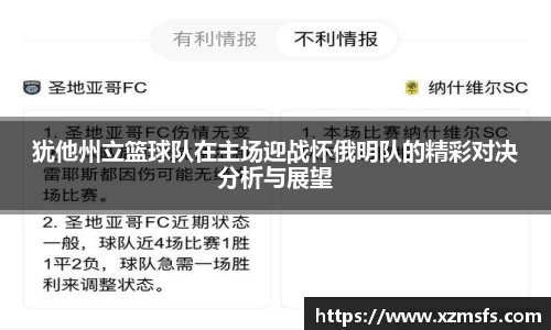 犹他州立篮球队在主场迎战怀俄明队的精彩对决分析与展望